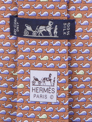 Hermes Silk Whale Print Tie