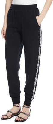 Michael Kors Collection Cashmere Crystal-Striped Joggers