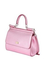 Thumbnail for your product : Dolce & Gabbana Small Sicily Lamé Dauphine Leather