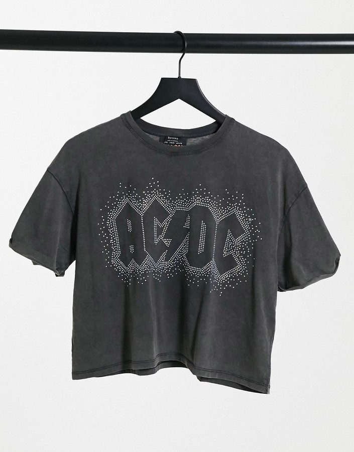 Bershka AC/DC band t-shirt in black - ShopStyle