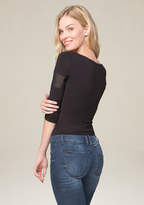Thumbnail for your product : Bebe Logo Olivia Mesh Top