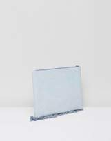 Thumbnail for your product : Glamorous Embroidered Denim Clutch Bag