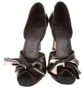 Thumbnail for your product : Pedro Garcia Leather Peep-Toe Pumps