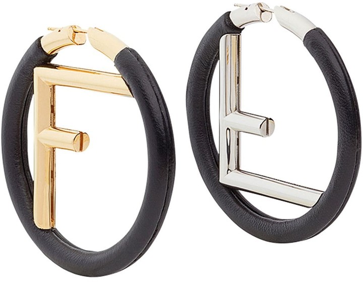 Fendi Logo Hoop Earrings ShopStyle Clothes and Shoes
