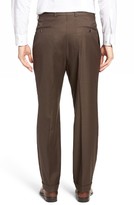 Thumbnail for your product : Hickey Freeman Men's Beacon Pleated Solid Wool Trousers