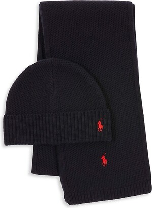 Polo Ralph Lauren 2-Piece Textured Hat & Scarf Set - ShopStyle Scarves