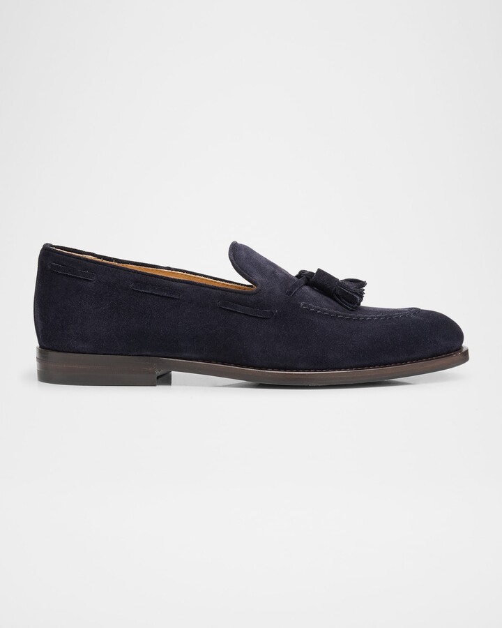 Brunello Cucinelli Men's Suede Tassel Loafers