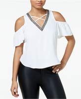 Thumbnail for your product : XOXO Juniors' Embellished Cold-Shoulder Top