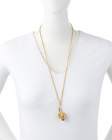 Thumbnail for your product : Alexander McQueen Clawed Skull Pendant Necklace, Golden