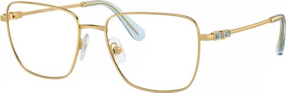 Swarovski SwarovskiSK10034021WomensRectangleEyeglassesGold/Blue53mm