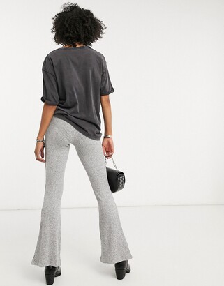 Women Solid Black High Rise Flare Pants
