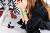 Thumbnail for your product : Skagen Kulor Neon Green Silicone Strap Watch