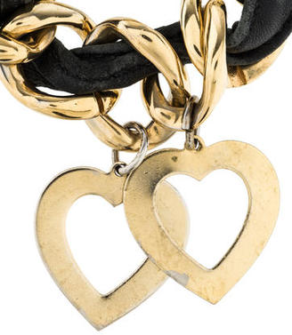 CC Skye Leather Heart Charm Bracelet