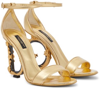 Dolce & Gabbana Keira metallic leather sandals