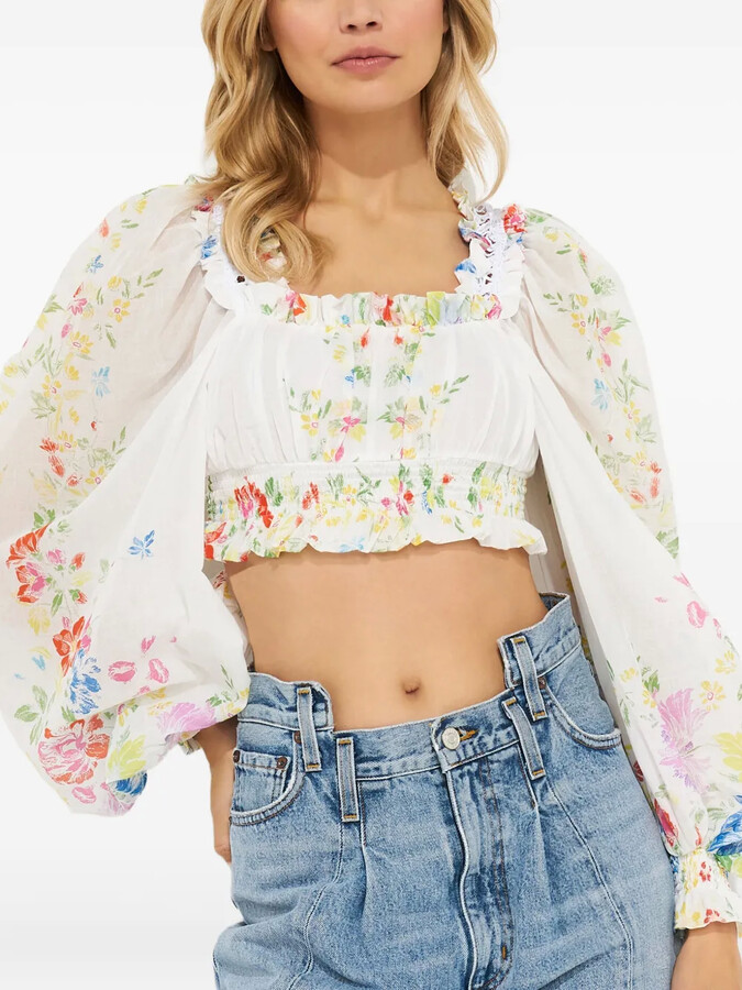 Charo Ruiz Ibiza Hince floral square-neck top