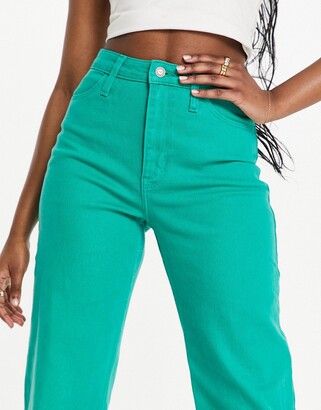 Hollister ultra high rise dad jean in green - ShopStyle