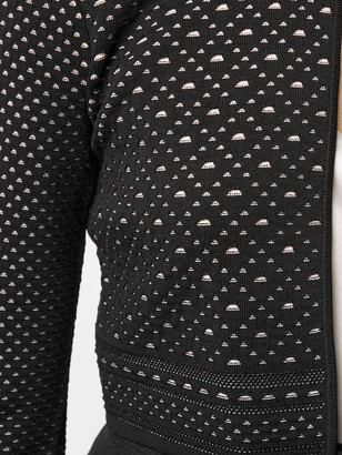 Paule Ka Cropped Geometric Knit Cardigan