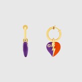 Thumbnail for your product : Gucci Interlocking G heart lightning charm earrings