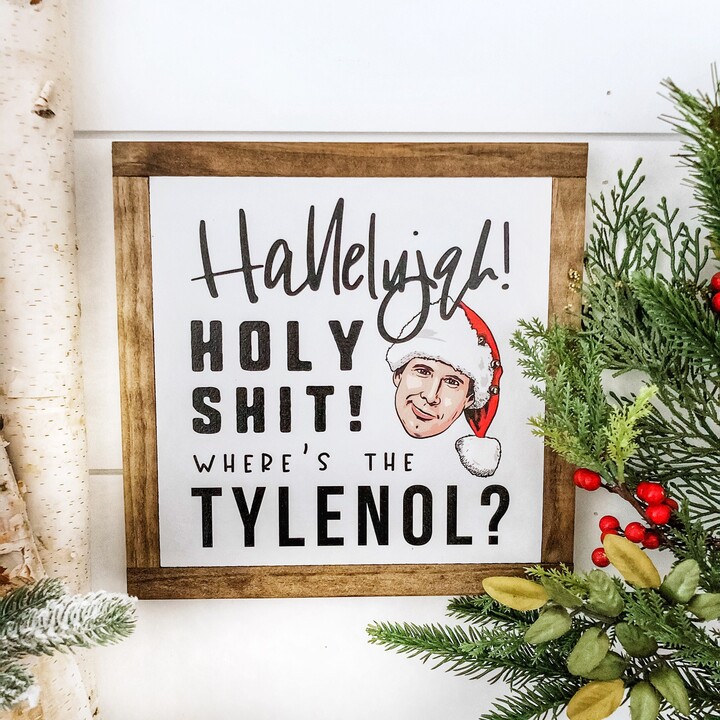 Funny Christmas Sign, Wooden Decor, Farmhouse Vacation