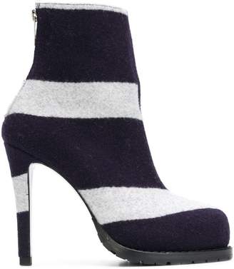 Sacai striped ankle boots