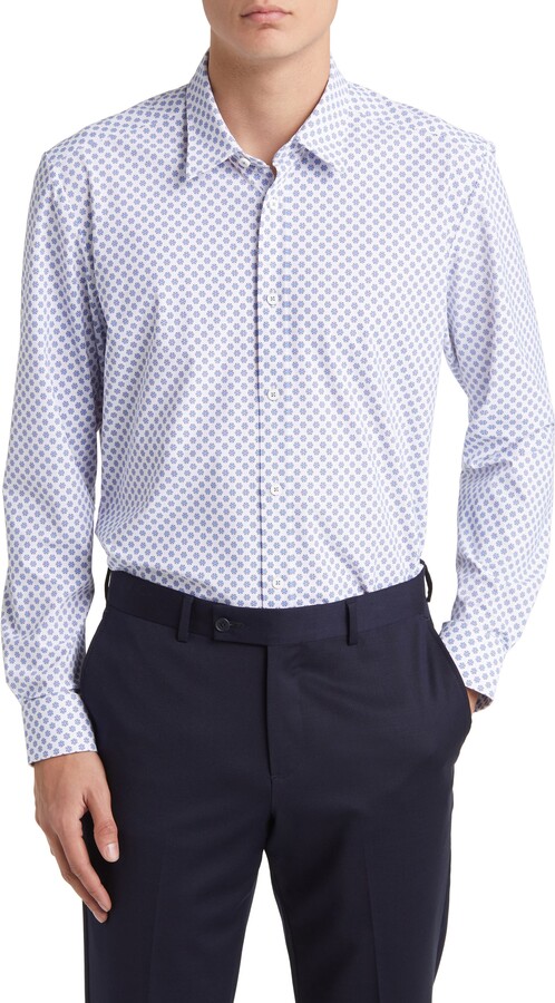Liam Regular Fit Geometric Print Button-Up Shirt