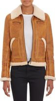 Thumbnail for your product : Barneys New York Lamb Shearling Zip-Up Jacket-Nude