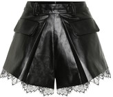 Thumbnail for your product : Self-Portrait High-rise faux leather shorts