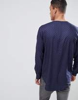 Thumbnail for your product : ASOS DESIGN regular fit v neck viscose shirt with polka dots