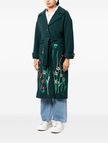 Thumbnail for your product : Mira Mikati Floral-Embroidery Virgin Wool Blend Coat