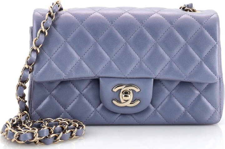 Chanel Quilted Pochette Bag in Iridescent Lambskin Leather in United States