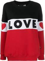 Thumbnail for your product : Love Moschino logo print colour-block sweatshirt