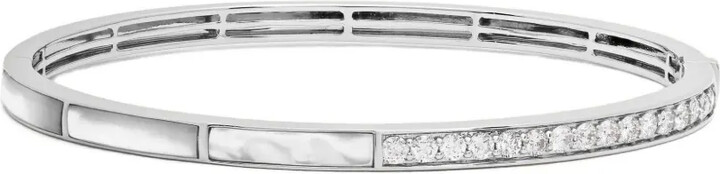 Jewels Aficionado 18k White Gold diamond mother-of-pearl bracelet