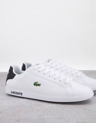 Lacoste graduate sneakers in black white - ShopStyle
