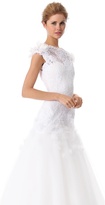 Thumbnail for your product : Marchesa Embroidered Layered Laces Gown