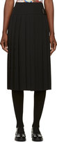 Thumbnail for your product : Yohji Yamamoto Black Wool Pleated Skirt