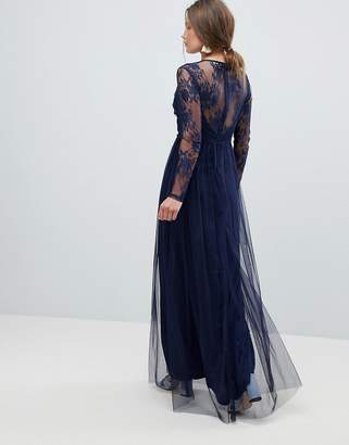 ASOS Design Lace Maxi Dress with Long Sleeves