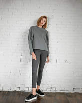 Thumbnail for your product : Express Heathered Puff Sleeve Hi-Lo Sweatshirt