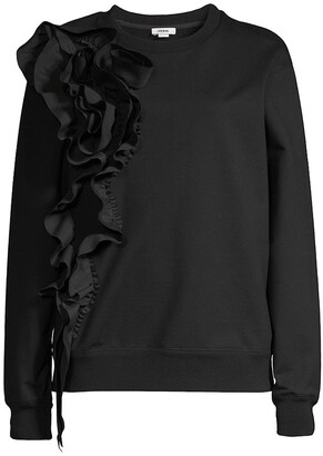 black ruffle sweatshirt