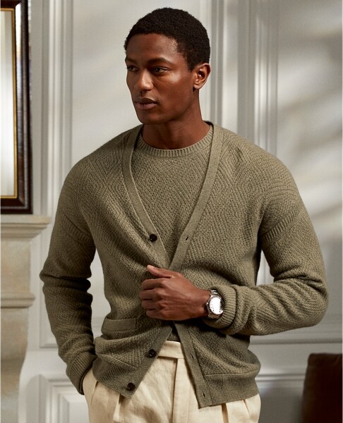 Purple Label Diamond-Knit Cashmere Cardigan ShopStyle