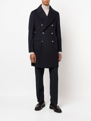 Tagliatore Double-Breasted Wool-Blend Peacoat