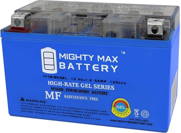 MIGHTY MAX BATTERY YT7B-BS GEL 12-Volt 6.5AH Replacement Battery for Suzuki DRZ400SM 05-06