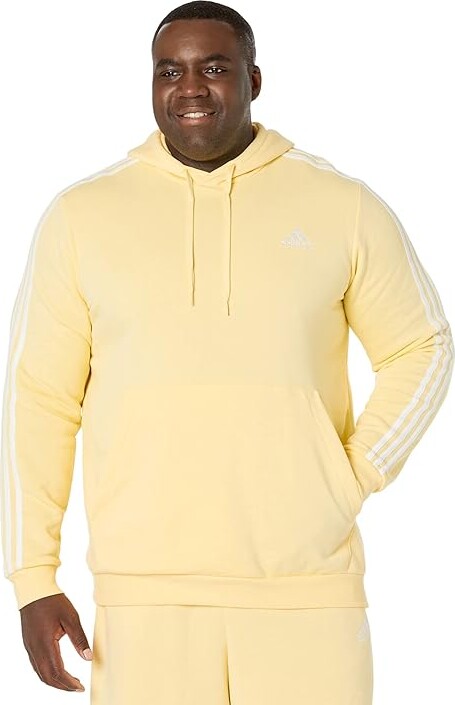 adidas - Big Yellow/White) Clothing Men\'s Pullover Tall 3-Stripes Essentials (Almost ShopStyle Hoodie Fleece