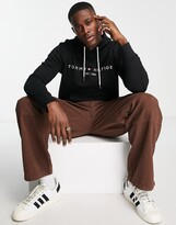Thumbnail for your product : Tommy Hilfiger embroidered flag logo hoodie in black