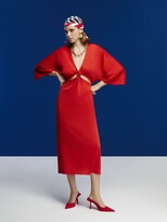 Thumbnail for your product : NOCTURNE - Nocturne Red Midi Dress With Knot