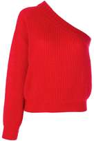 Thumbnail for your product : Nina Ricci one-shoulder ribbed-knit jumper