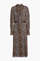 Thumbnail for your product : Equipment Calanne leopard-print crepe de chine midi dress
