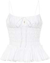 Thumbnail for your product : KHAITE The Dagny smocked cotton camisole