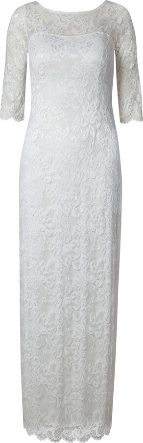 Alie Street London White Lila Lace Wedding Gown In Ivory