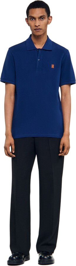 Sandro Polo shirt with leather logo