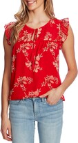 Thumbnail for your product : CeCe Lava Flower Flutter Sleeve Chiffon Blouse